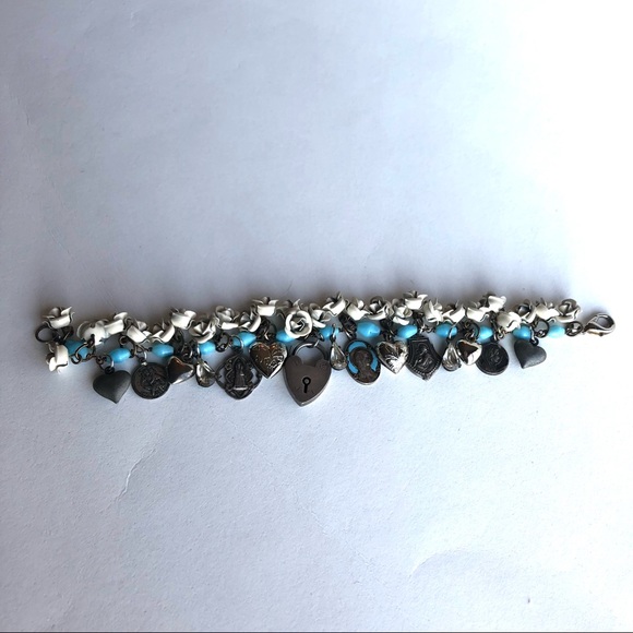 Artisan made Charm Bracelet with Vintage Rosary Findings and Medals - Picture 9 of 9